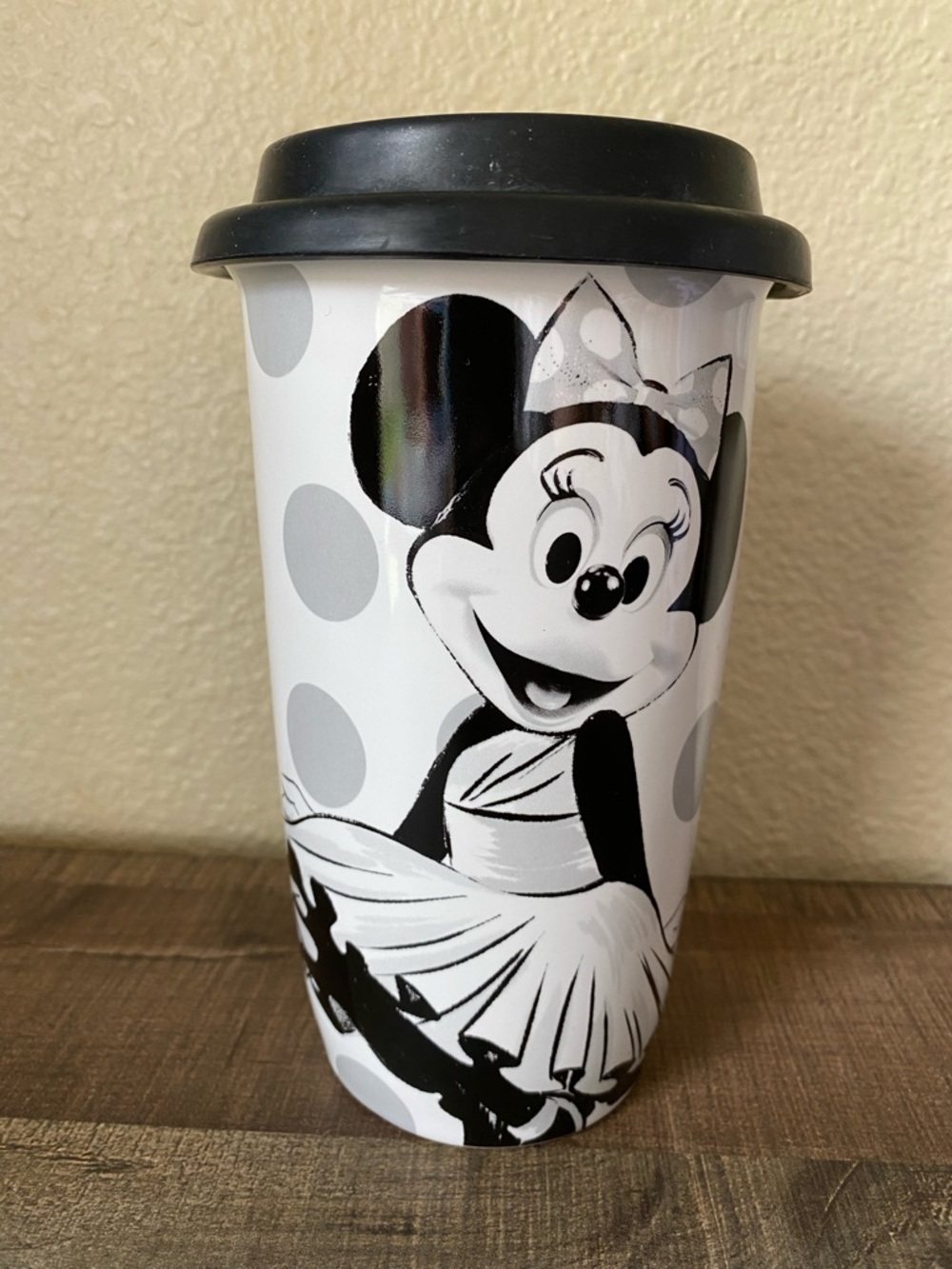 Disney Minnie Mouse Polka Dot Travel Tumbler with Black Lid